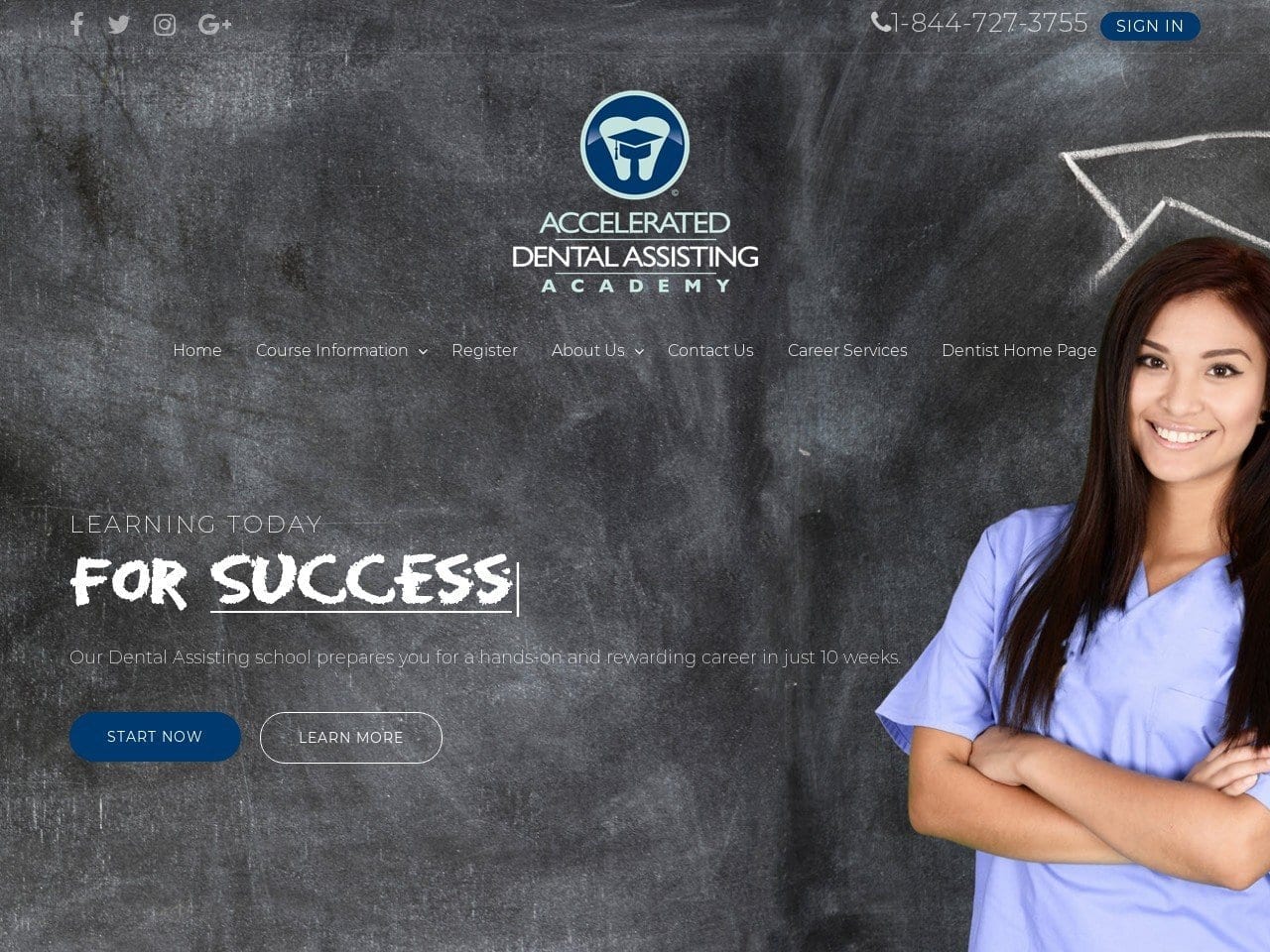 Accelerated Dental Assisting Academy Website Screenshot from accelerateddentalassisting.com