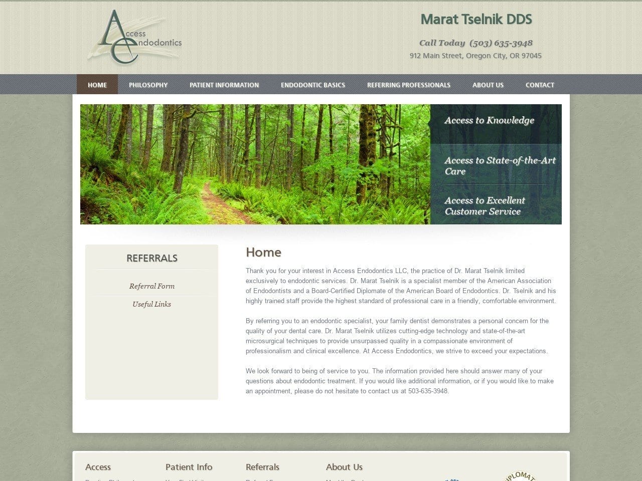 Tselnik Marat DDS Website Screenshot from access-endodontics.com