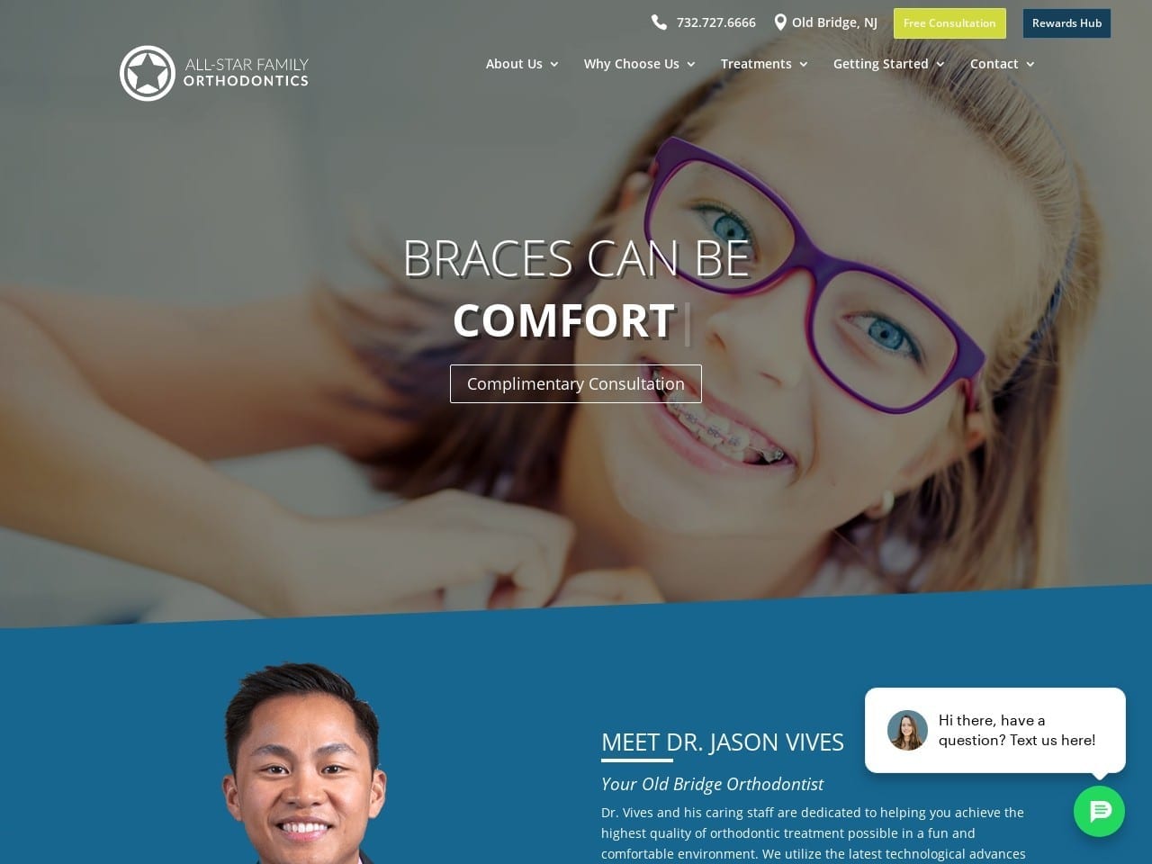 V. Jason Vives DDS Website Screenshot from allstarfamilyortho.com