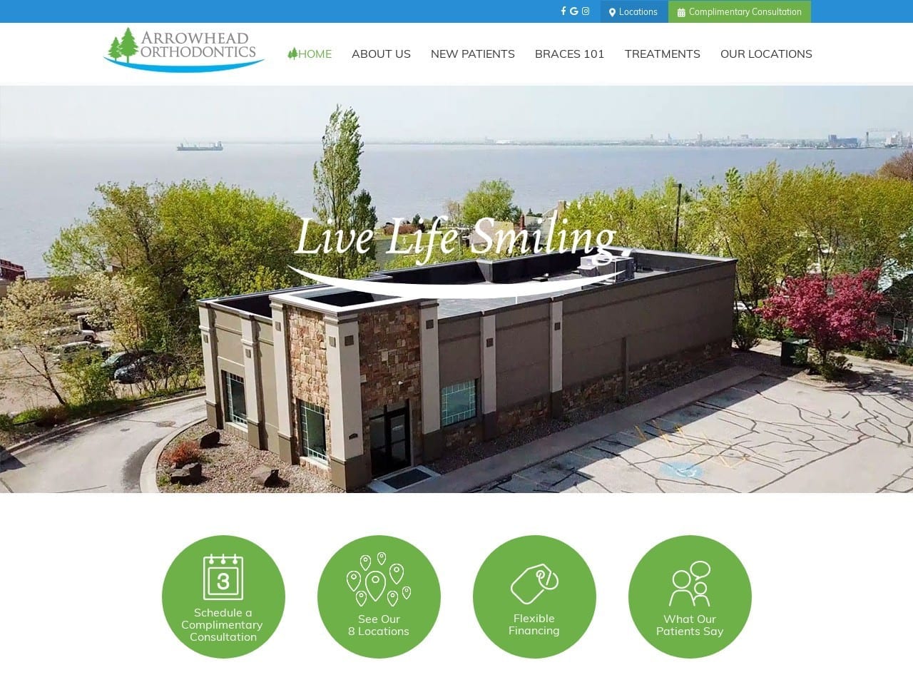 Arrowhead Orthodontics Website Screenshot from arrowheadorthodontics.com