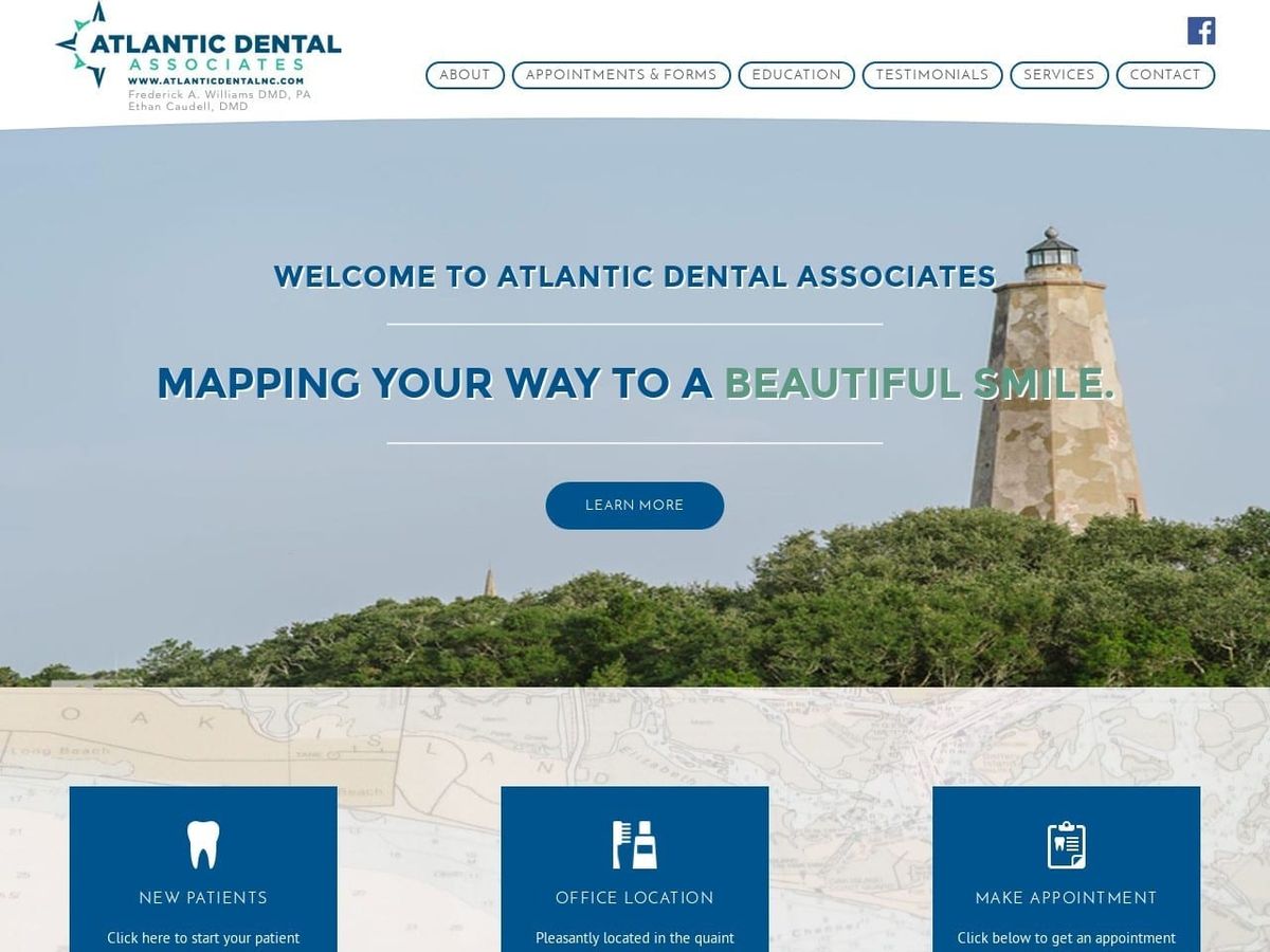 Madison Dentist Website Screenshot from atlanticdentalnc.com