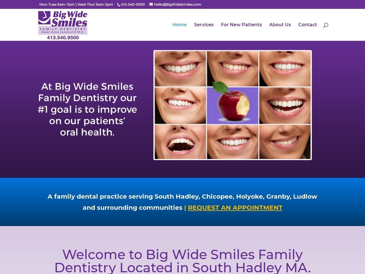 Big Wide Smiles Family Dentist Website Screenshot from bigwidesmiles.com