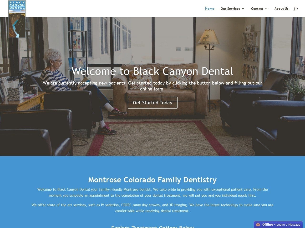 Black Canyon Dental Website Screenshot from blackcanyondental.com