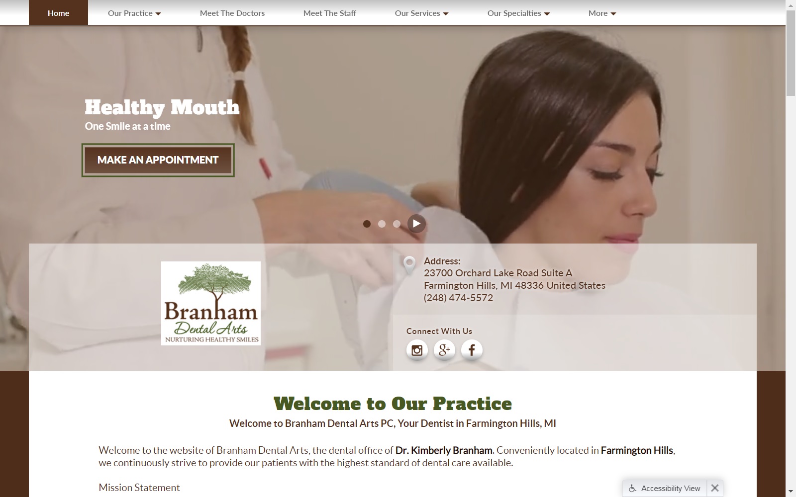 branhamdental.com screenshot