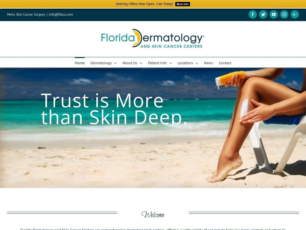 Central Florida Dermatology Website Screenshot from centralfldermatology.com