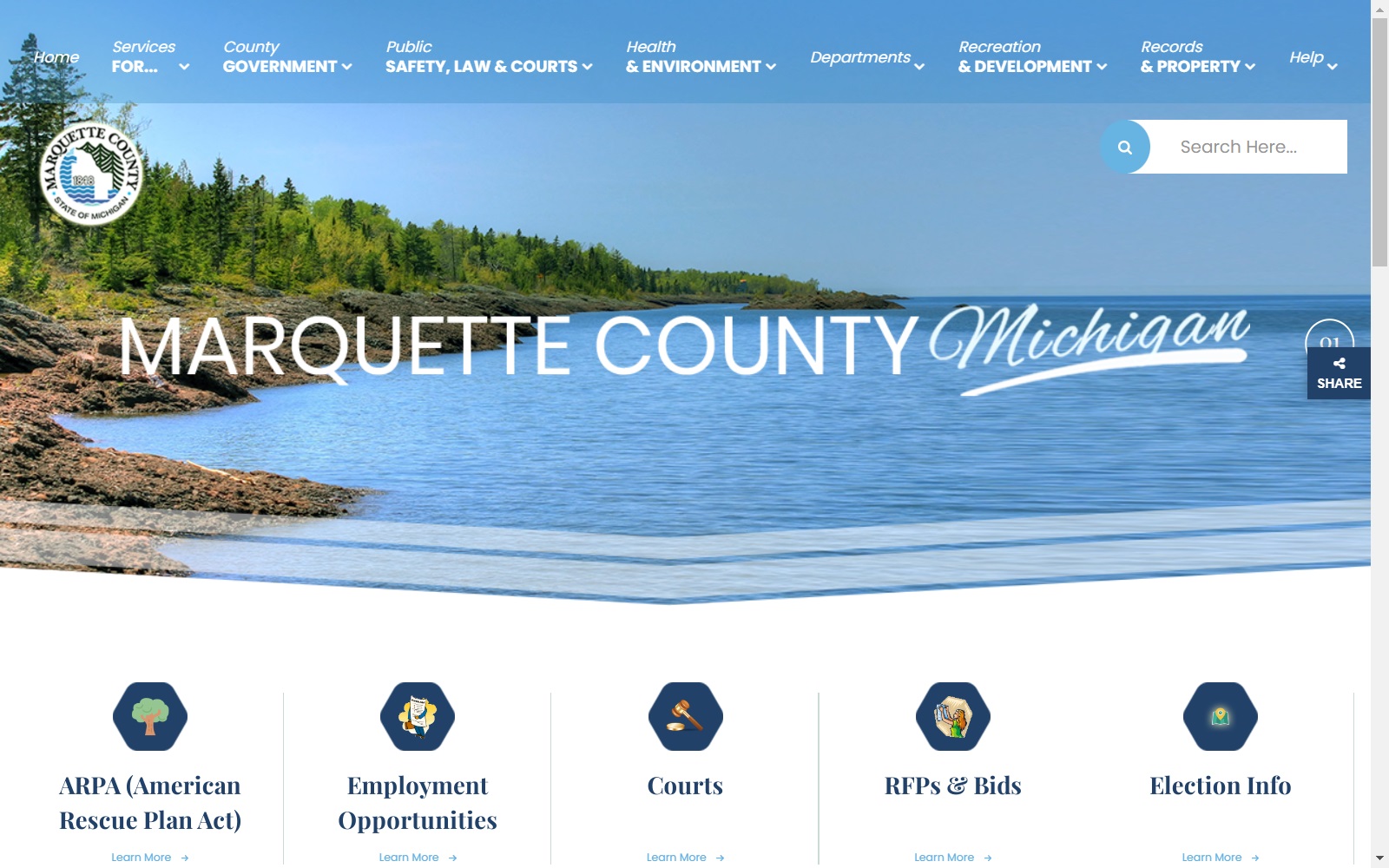 co.marquette.mi.us screenshot