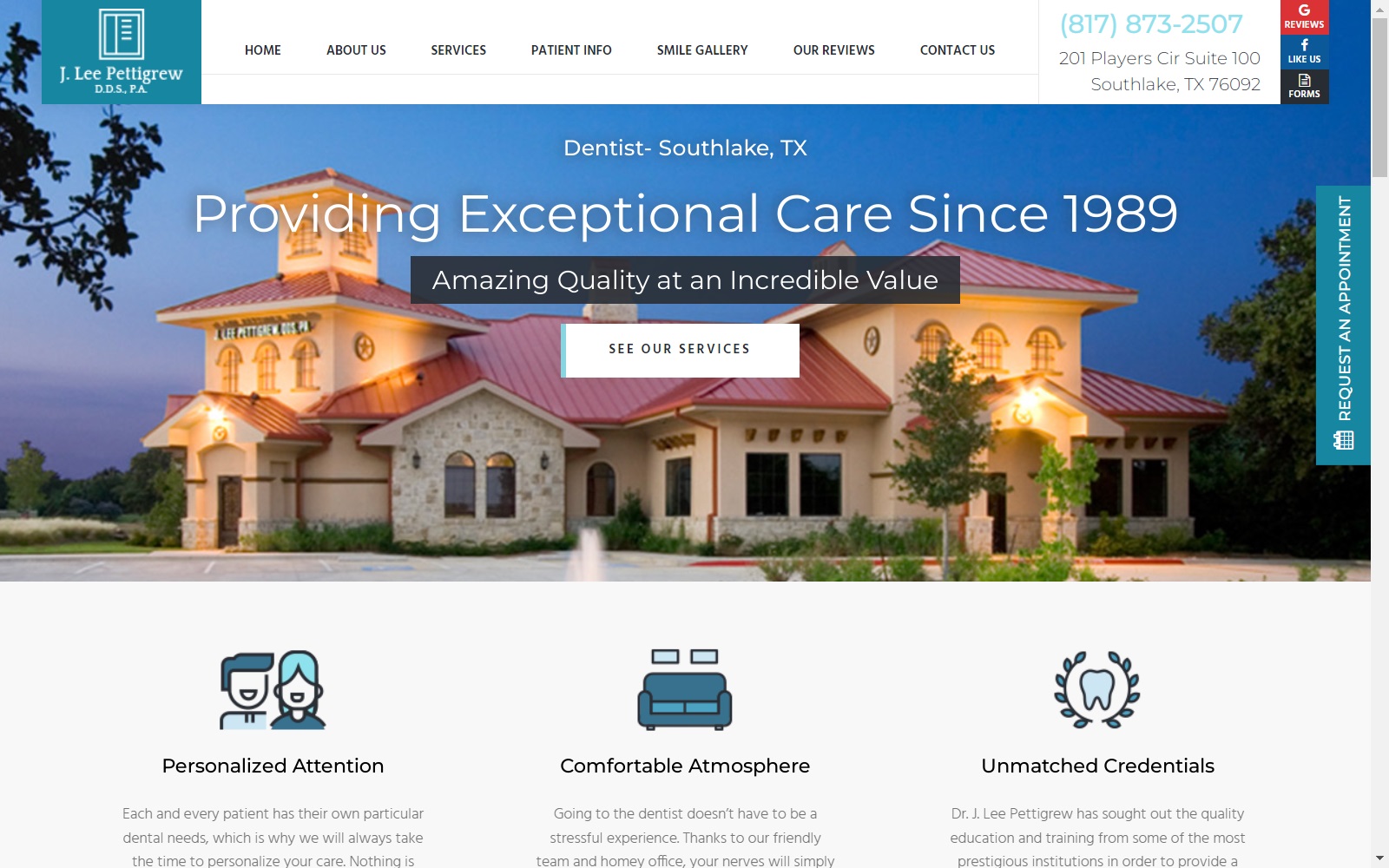 cosmeticdentistryofsouthlake.com screenshot