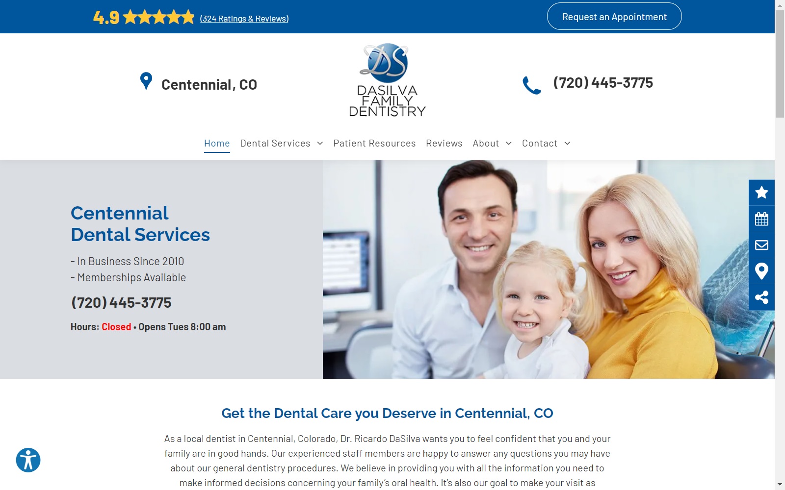 dasilvadentistry.com screenshot