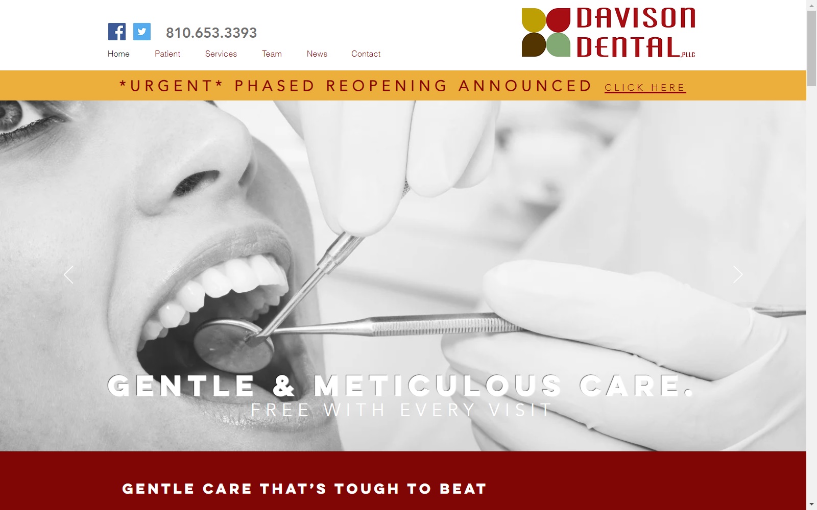 davisondental.com dental website screenshot
