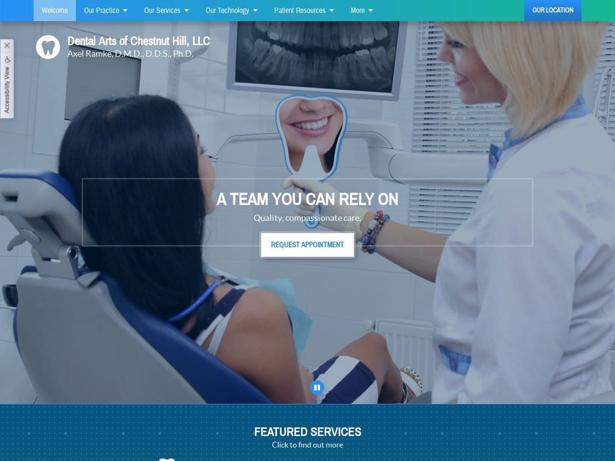 Dental Artsofchestnuthill Website Screenshot from dentalartsofchestnuthill.com