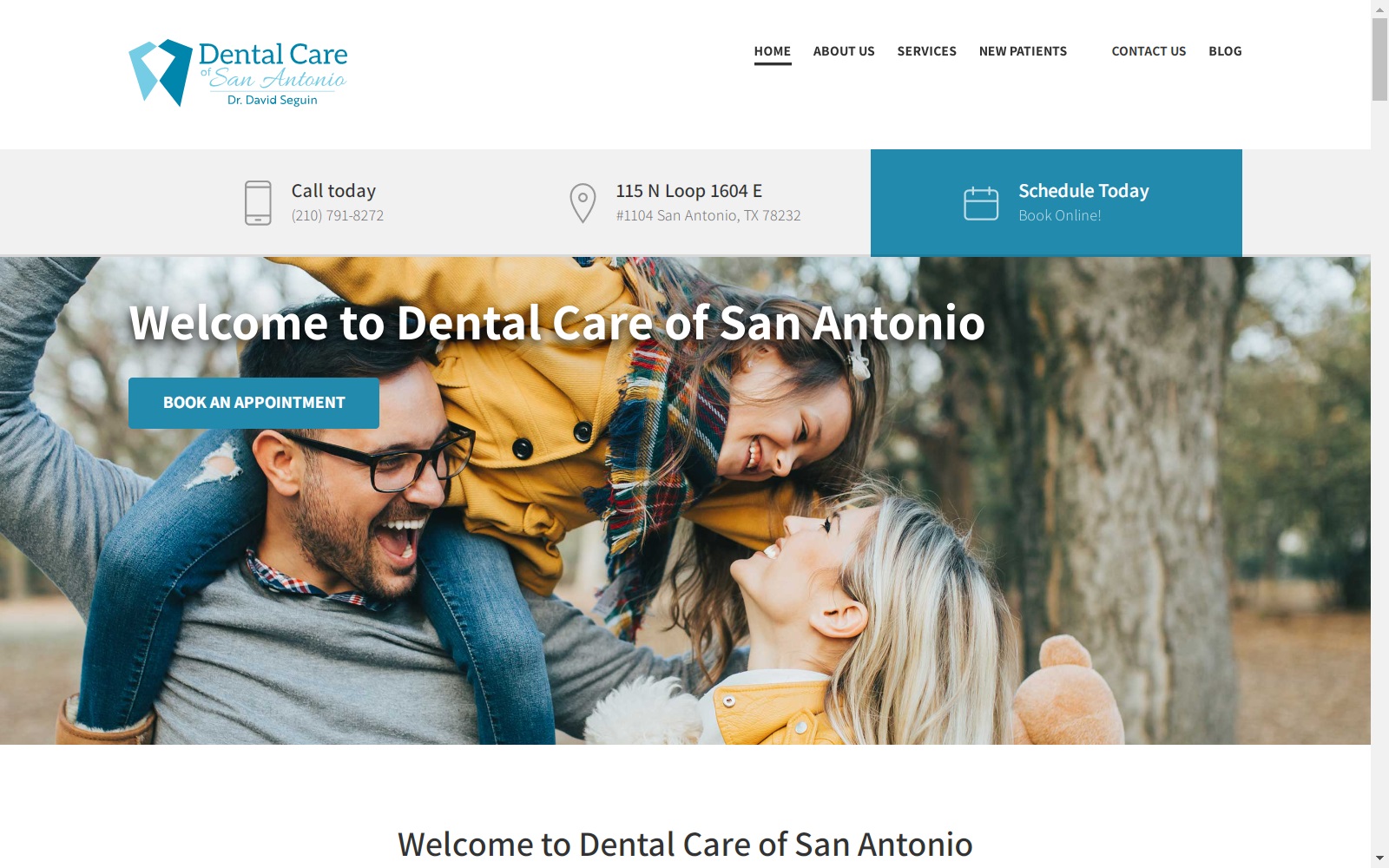 dentalcareofsa.com screenshot