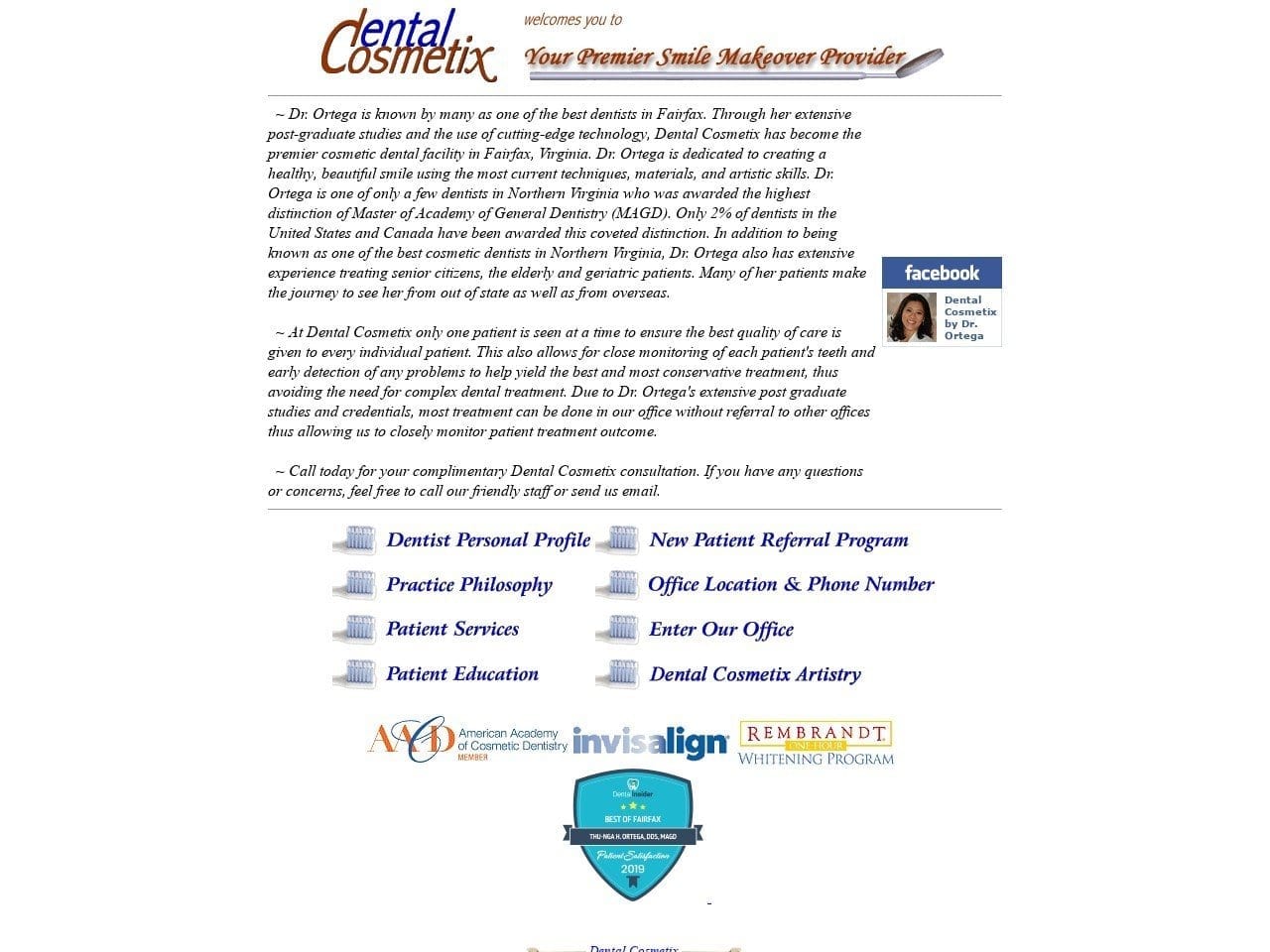 Dental Cosmetix Website Screenshot from dentalcosmetix.com