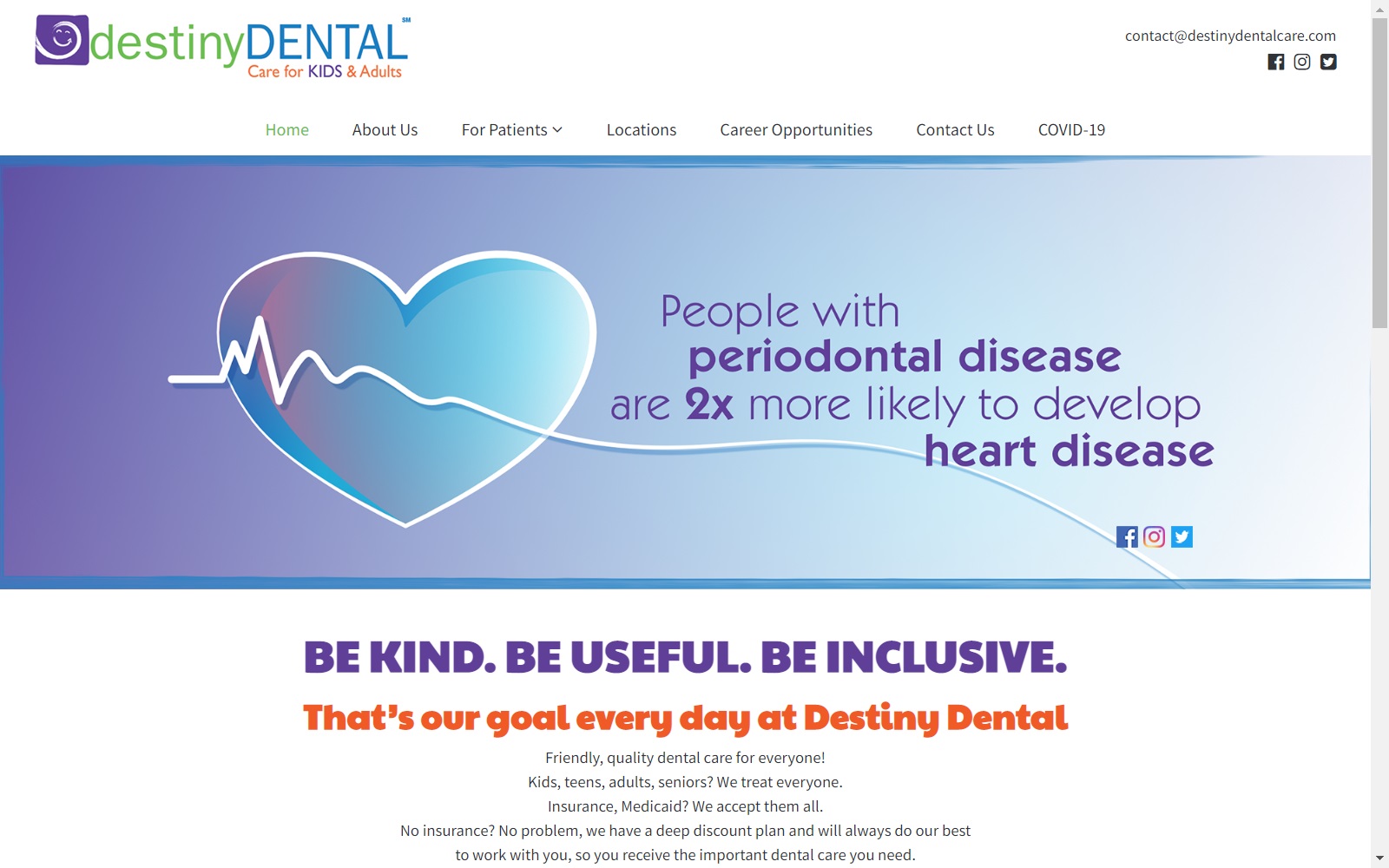 destinydentalcare.com screenshot