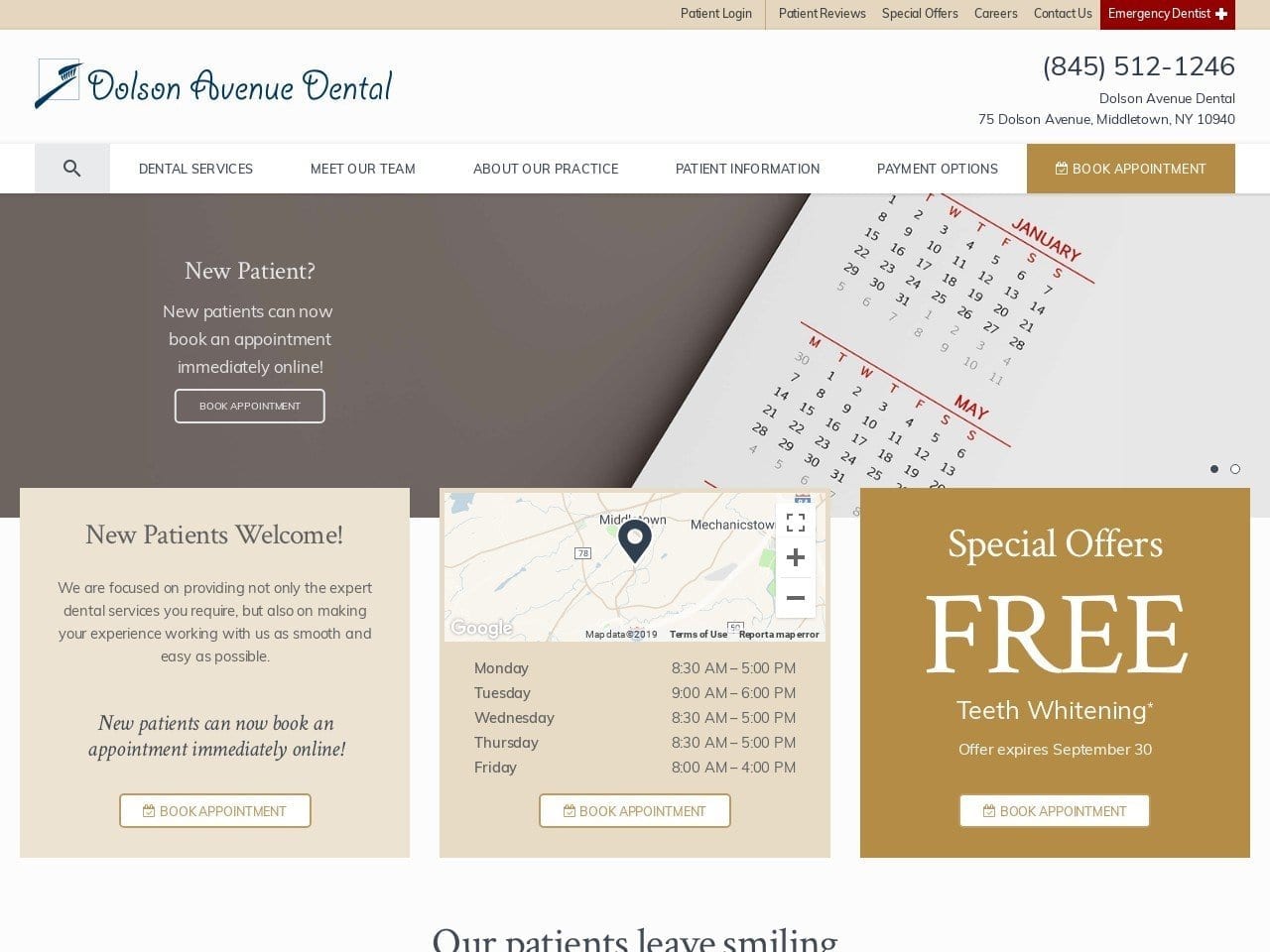 Dolson Avenue Dental Website Screenshot from dolsonavenuedental.com