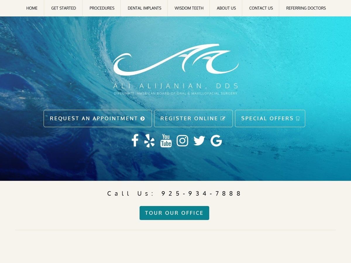 Dr. Ali Alijanian DDS Website Screenshot from dralijanian.com