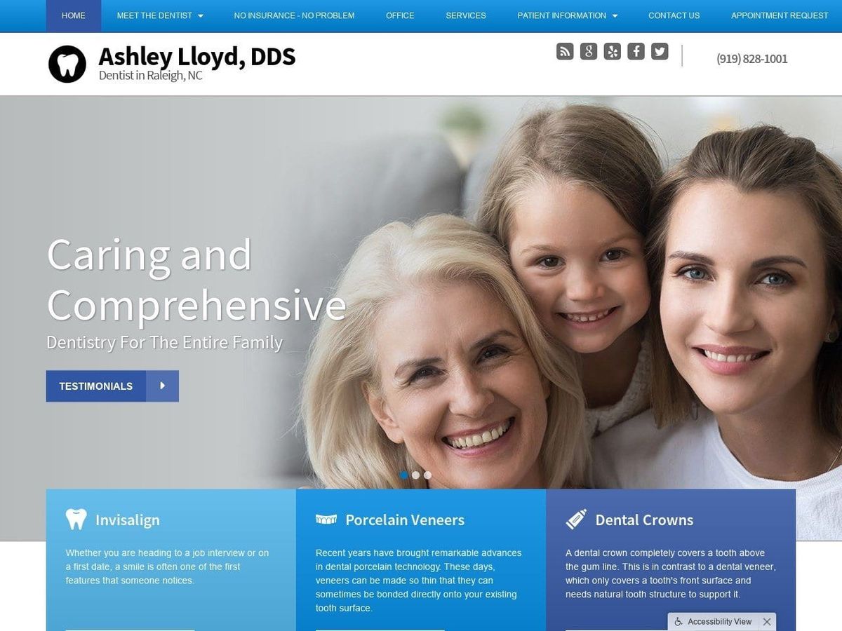 Ashley Lloyd DDS PLLC Website Screenshot from drashleylloyd.com