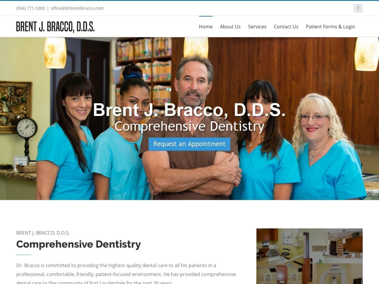 Brent J Bracco DDS Website Screenshot from drbrentbracco.com