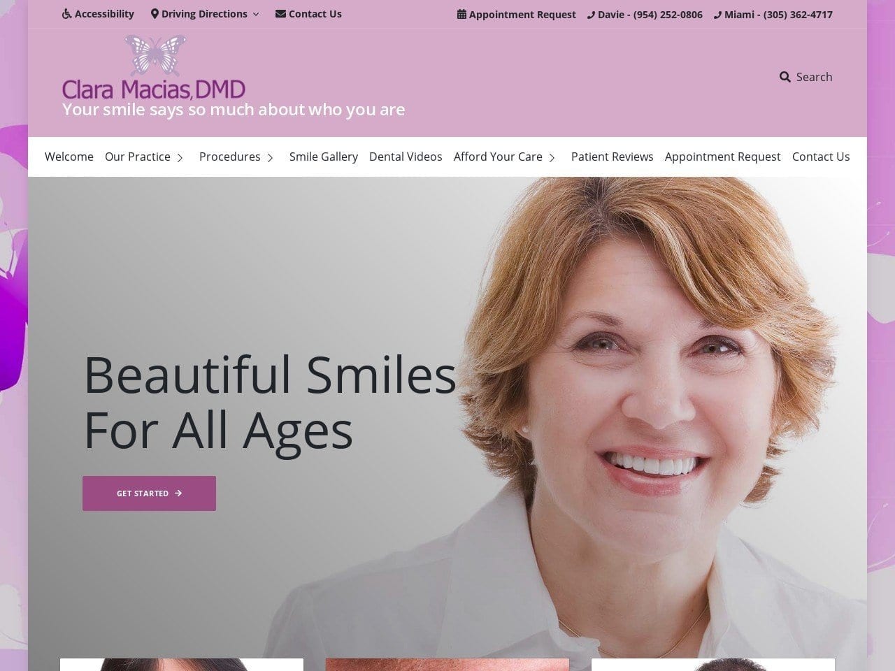 Macias Clara M DDS Website Screenshot from drprettysmile.com