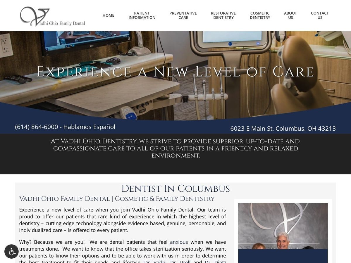 Prashanthi Vadhi DDS Website Screenshot from drvadhi.com