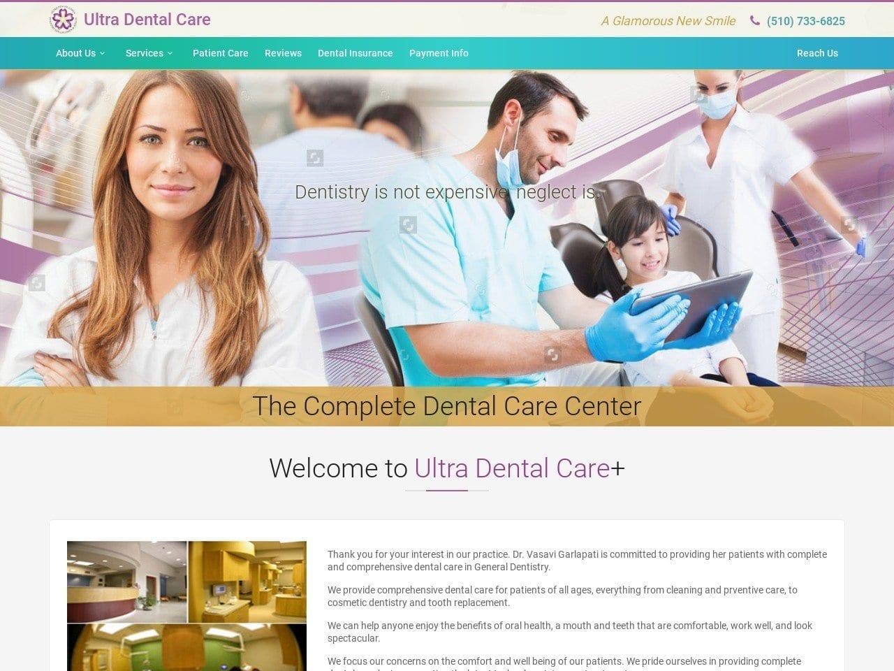 Ultra Dental Care + Website Screenshot from drvasavi.com