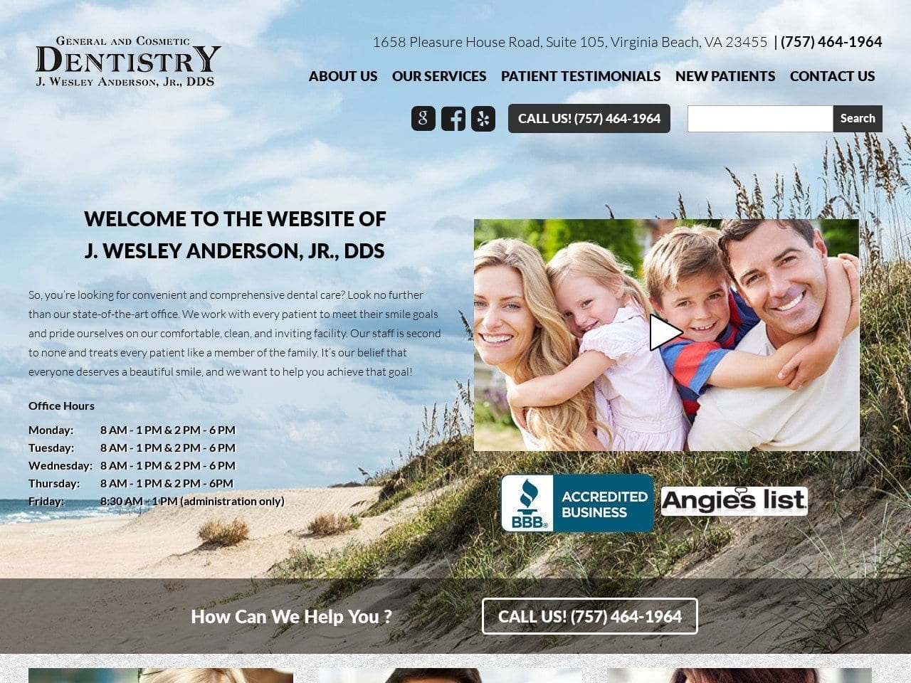 J. Wesley Anderson Jr. DDS Website Screenshot from drwesleyanderson.com