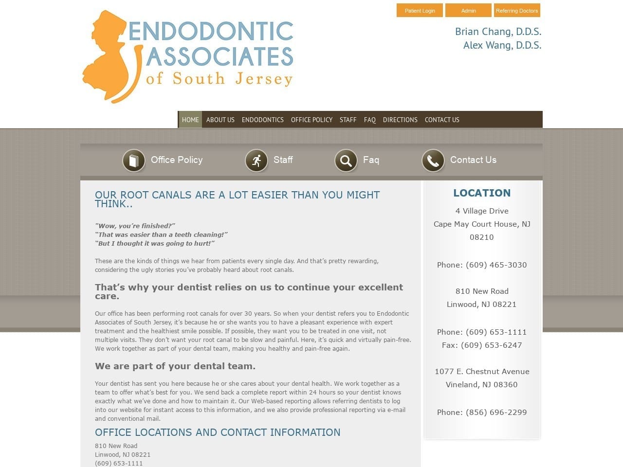 A Website Screenshot from endosouthjersey.com