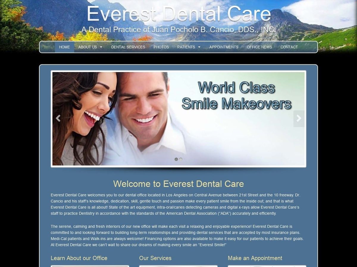 Everest Dental Care Website Screenshot from everestdentalcare.com