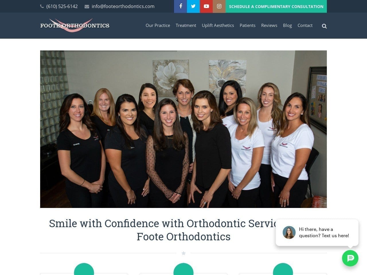 Foote Orthodontics Website Screenshot from footeorthodontics.com
