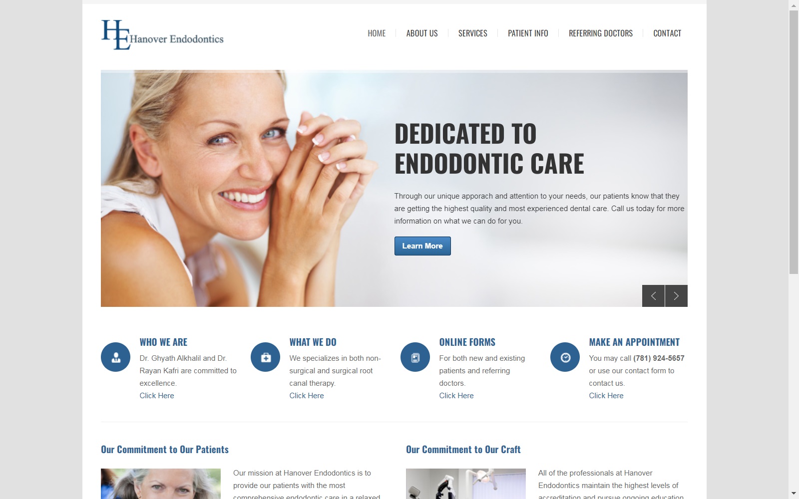 hanoverendodonticsllc.com screenshot