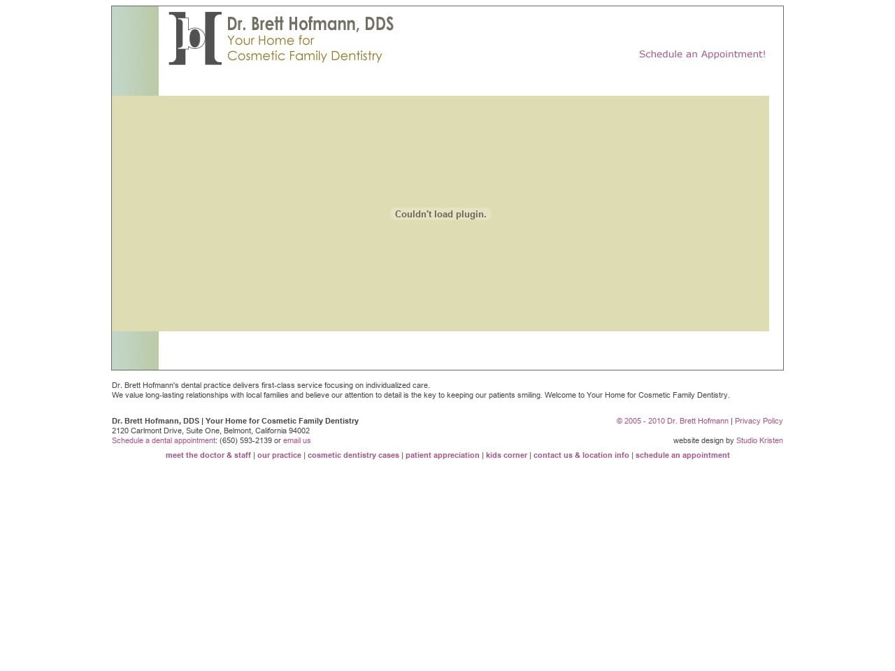 Dr. Brett Hofmann DDS Website Screenshot from hofmanndds.com