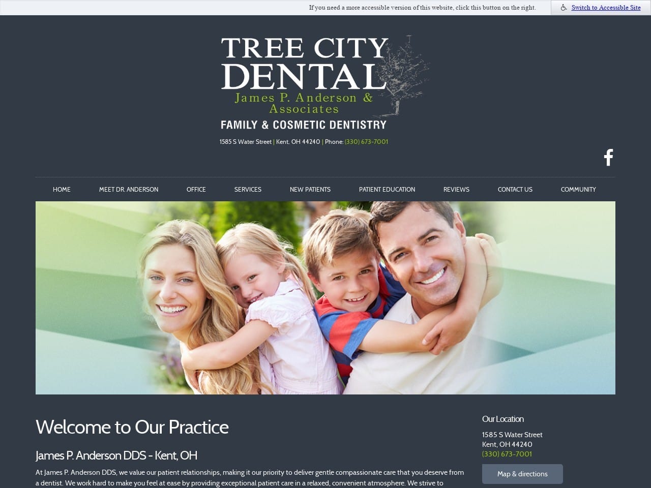 Dr. James P. Anderson DDS Website Screenshot from kentdentists.com
