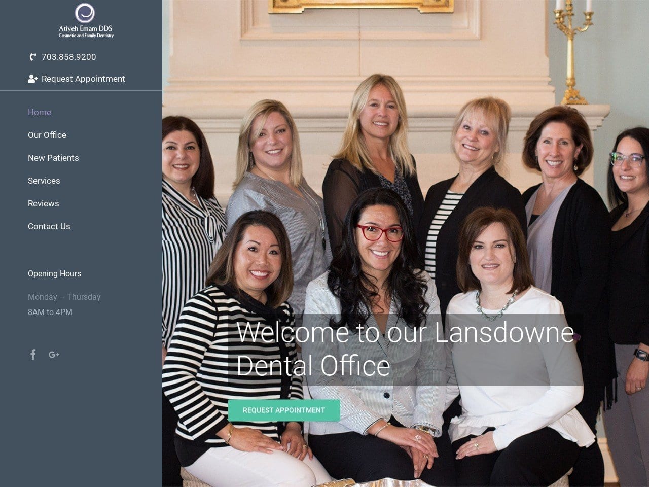 Atiyeh Emam D.D.S. Website Screenshot from lansdownedental.com