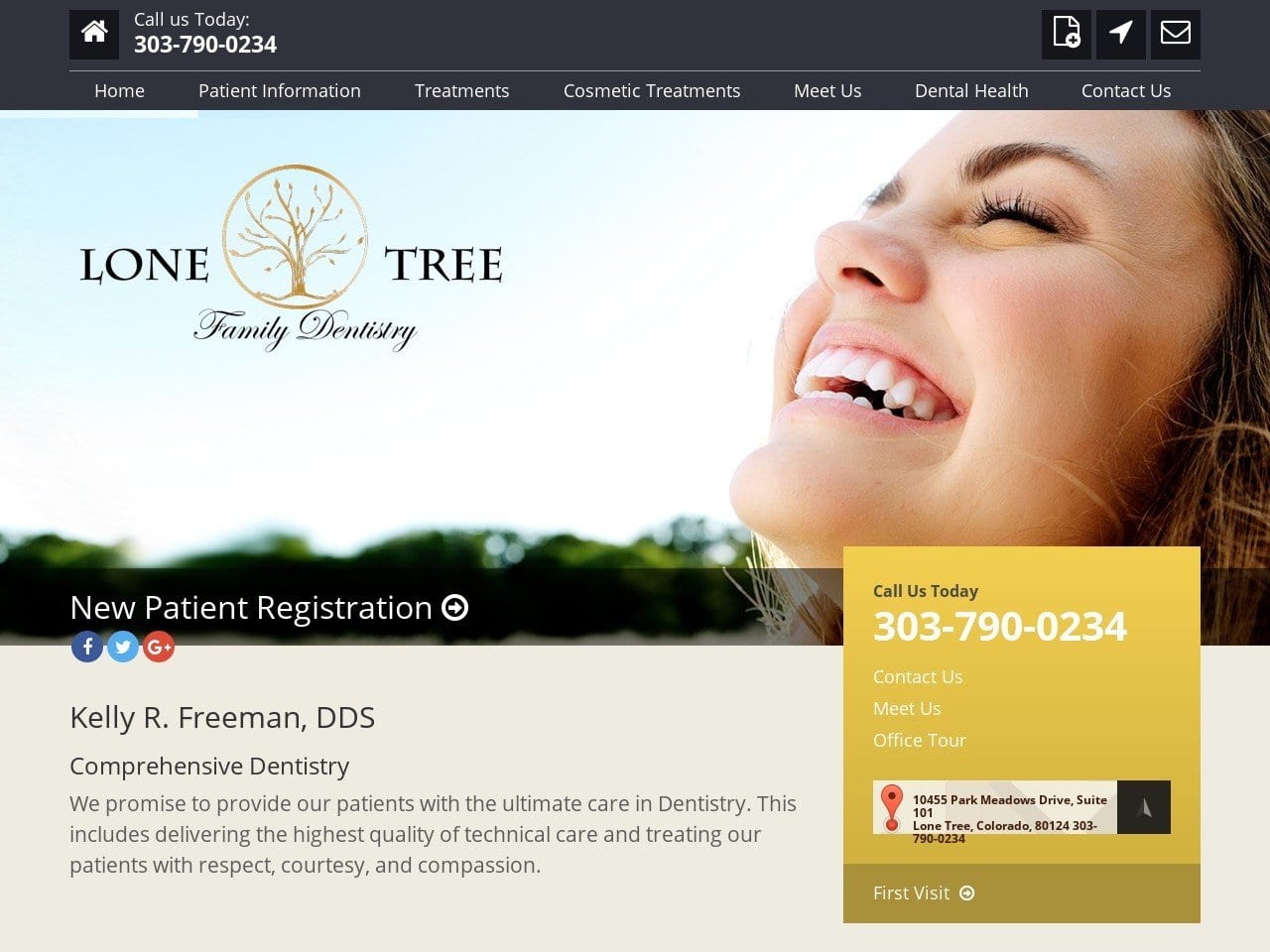 Freeman Kelly R DDS Website Screenshot from lone-treefamilydentistry.com