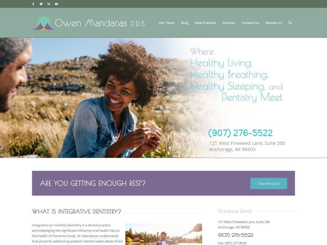 Mandanas Dental Website Screenshot from mandanasdental.com