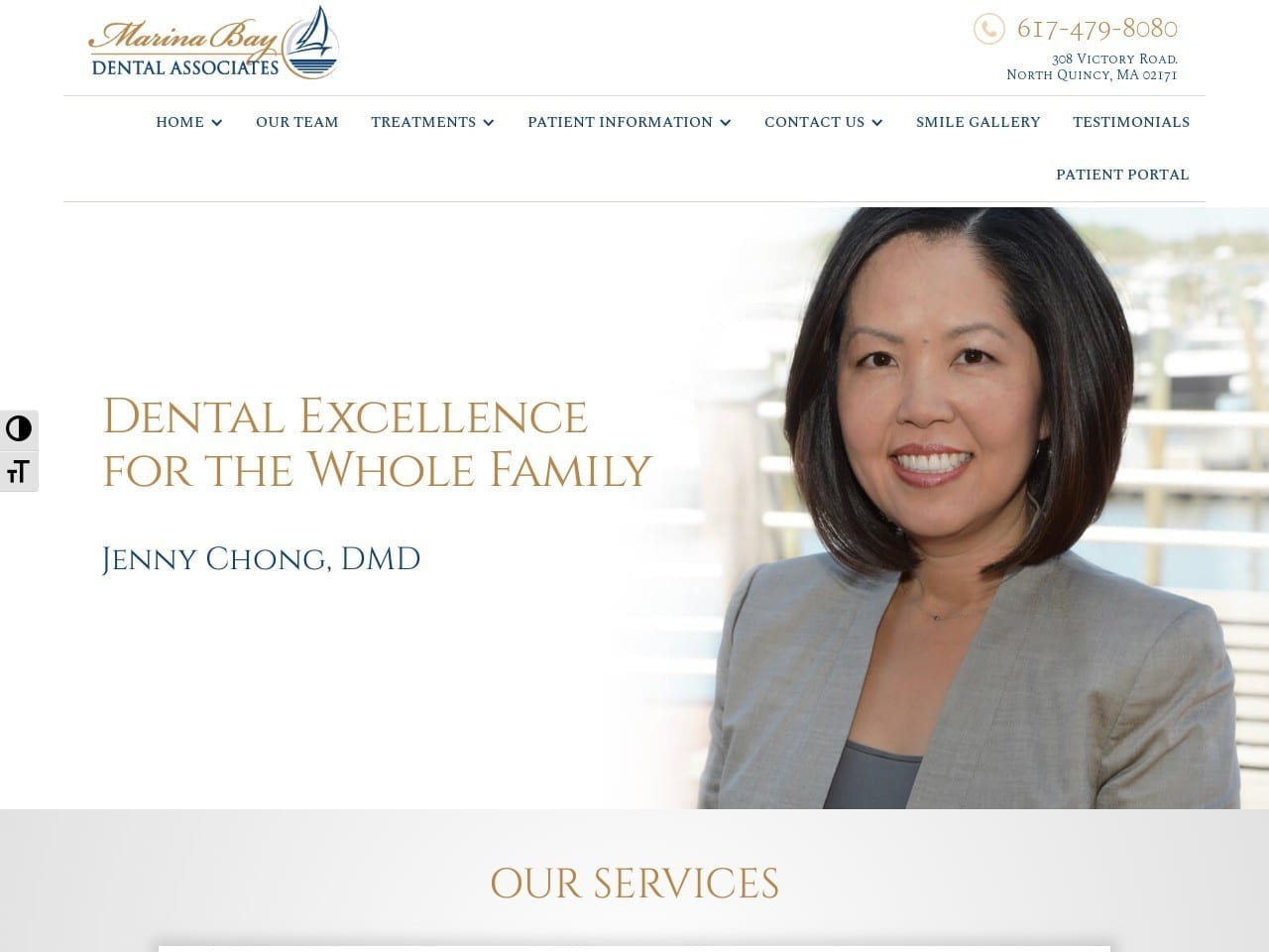 Marina Bay Dental Associates Website Screenshot from marinabaydental.com