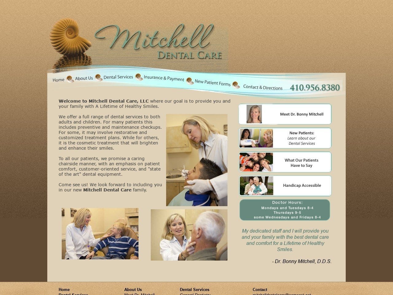 Mitchell Dental Care Mitchell Bonny Gray DDS Website Screenshot from mitchelldentalcare.com