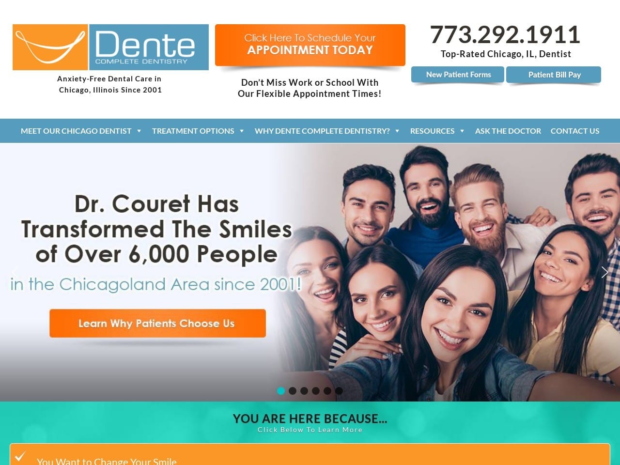 Emilio Couret DDS Website Screenshot from mydente.com