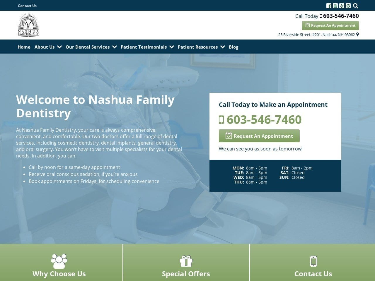 Nashua Area Family Dentistry Cohen Stephen A DDS Website Screenshot from nashuafamilydentistry.com
