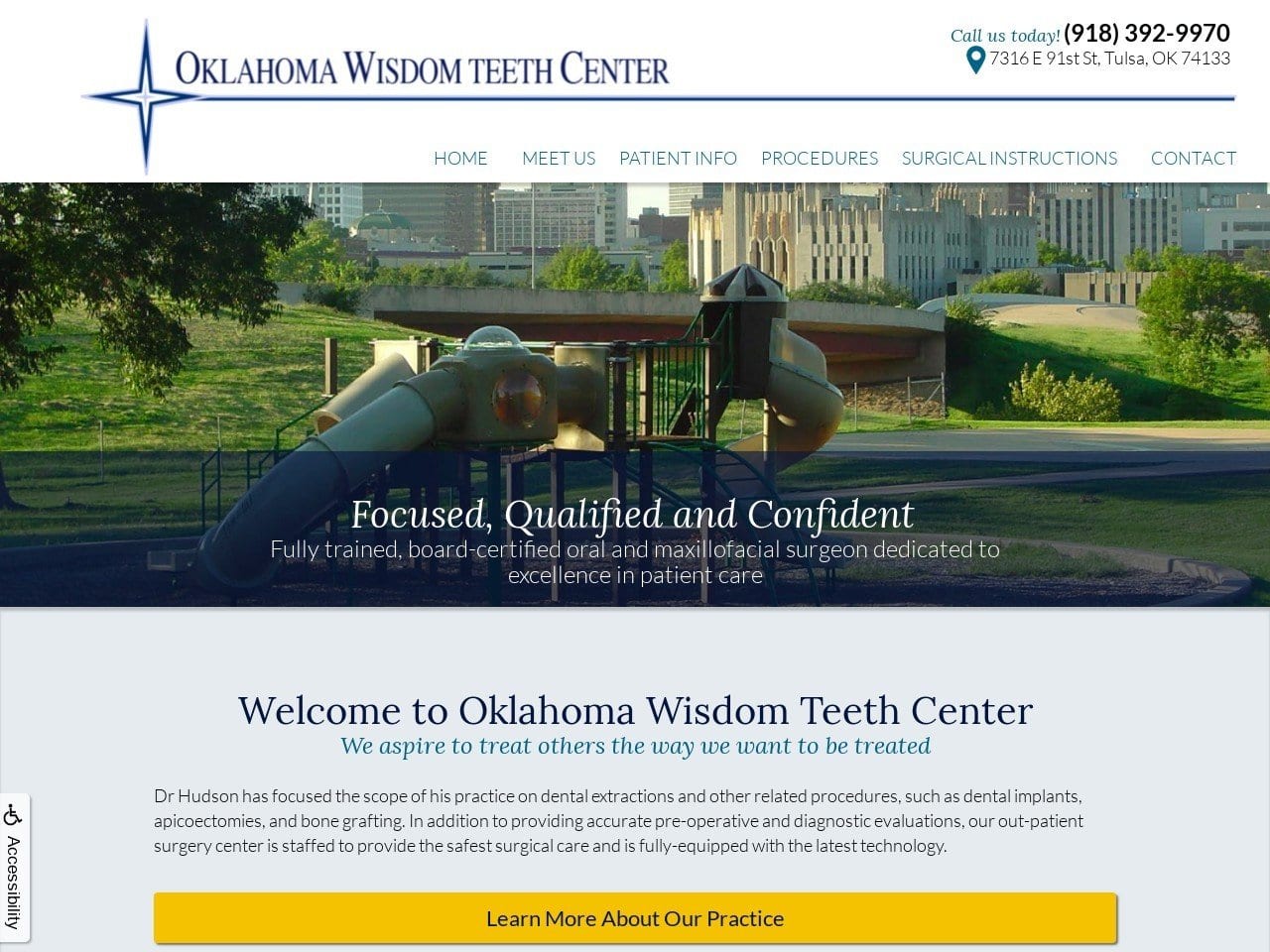 Dr. Lloyd A. Hudson DDS Website Screenshot from oklahomawisdomteeth.com
