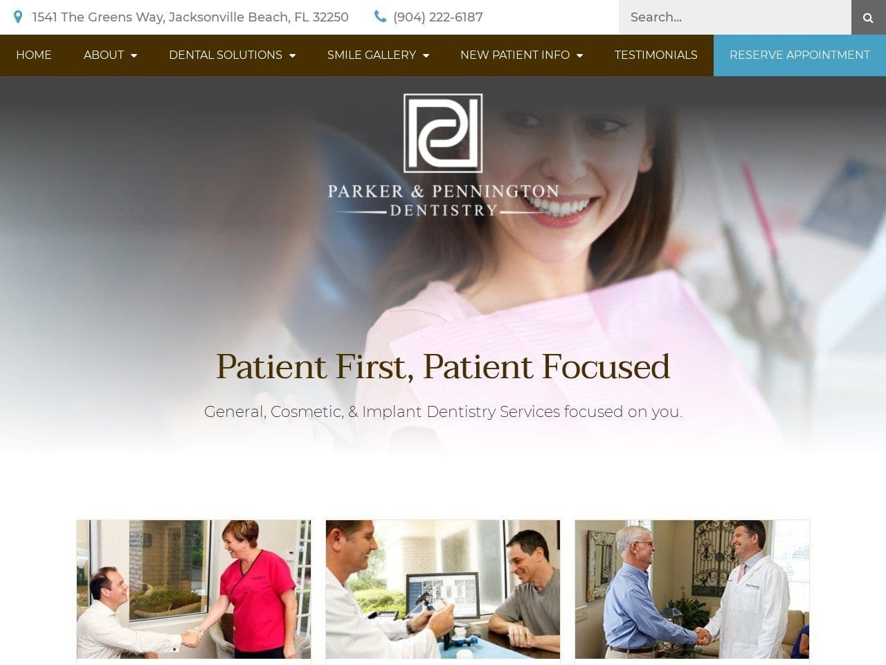 Parker & Pennington Dentistry Website Screenshot from parkerandpennington.com