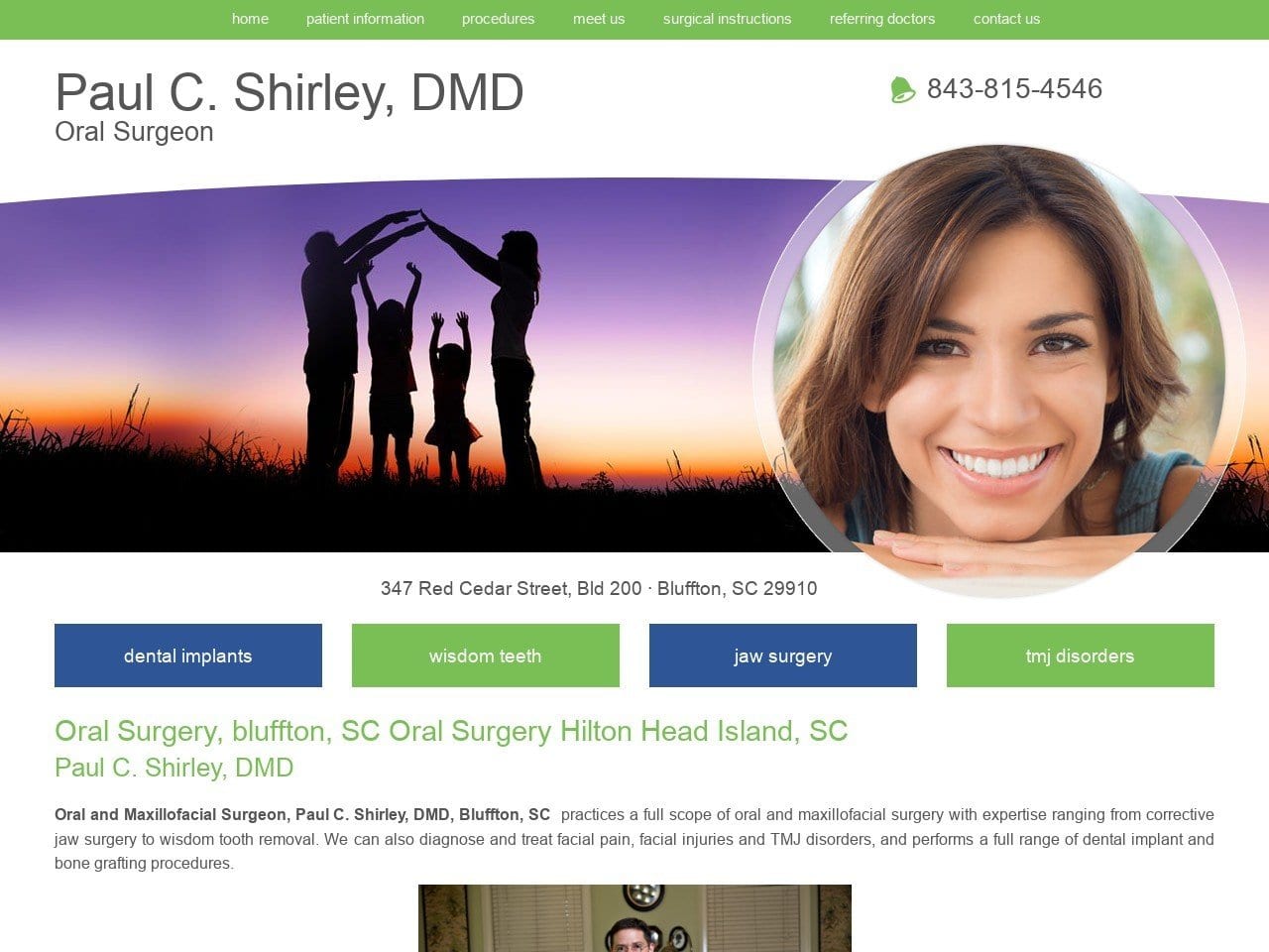 Southeastern Oral Website Screenshot from paulshirleydmd.com