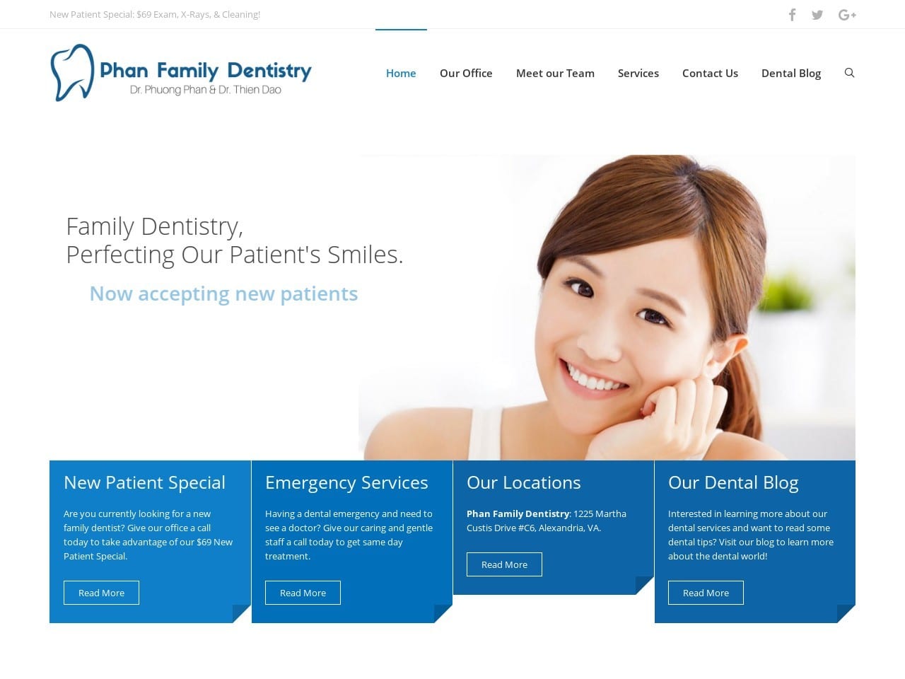 Dr. Phuong Phan D.M.D. PC Website Screenshot from phuongphandental.com