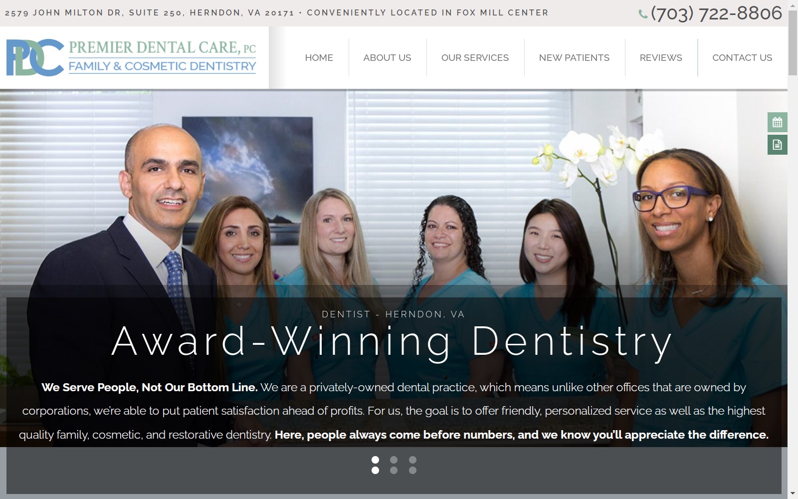 premierdentalcareva.com screenshot
