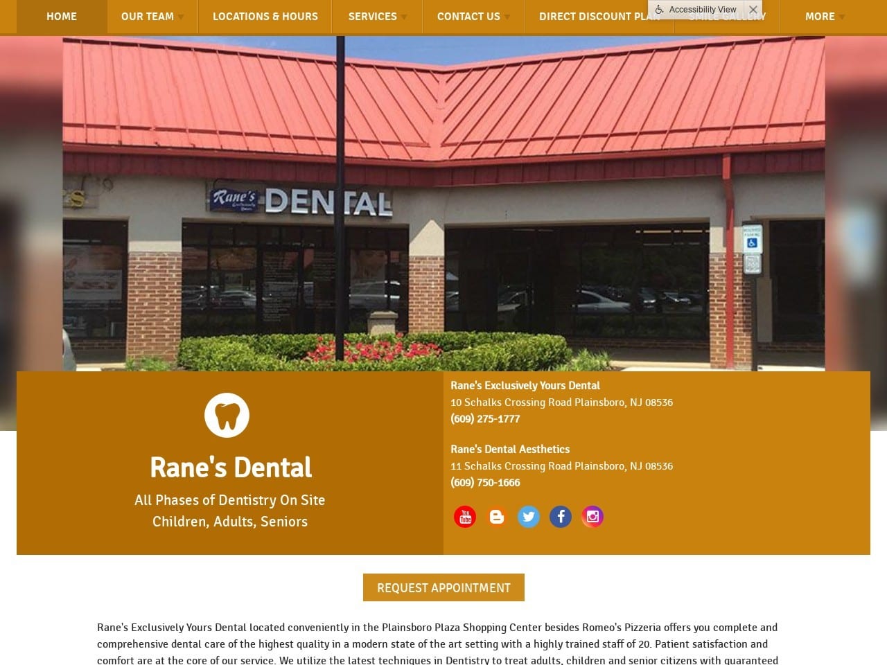 Ranes Exclusively Yours Dental Website Screenshot from ranesdental.com