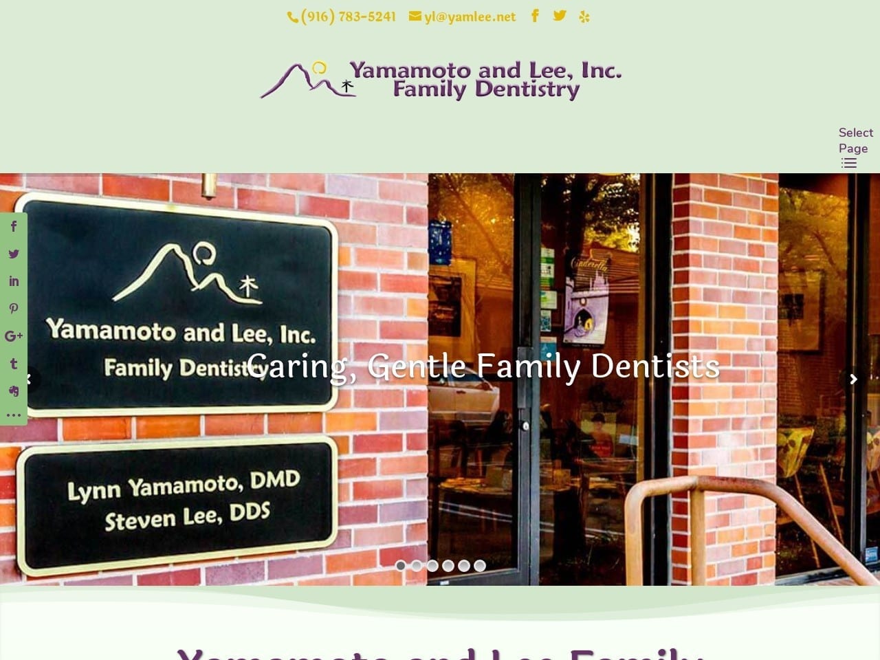 Yamamoto Dentist Website Screenshot from rosevillefamilydentist.com