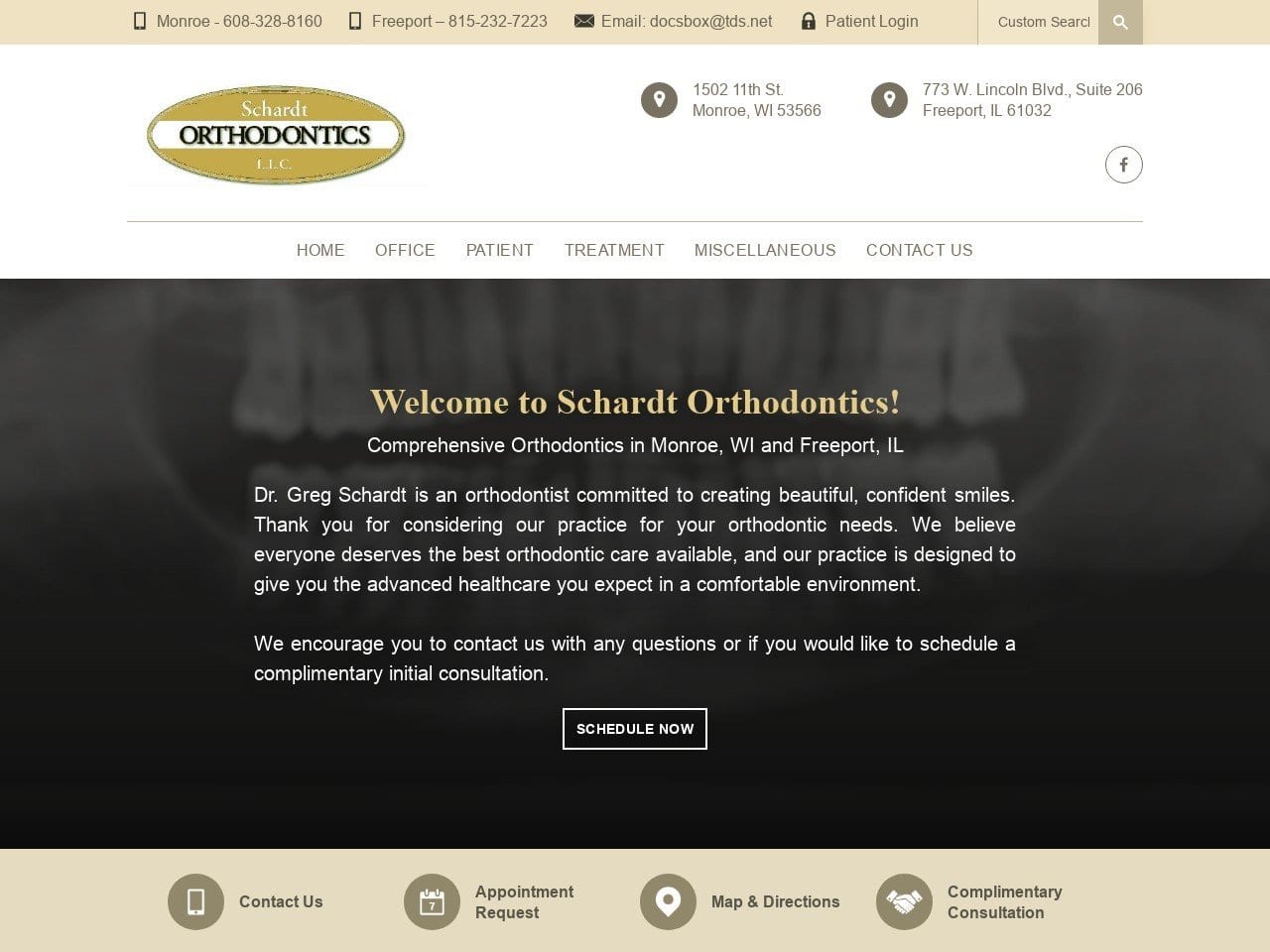 Schardt Orthdntcs Website Screenshot from schardtortho.com