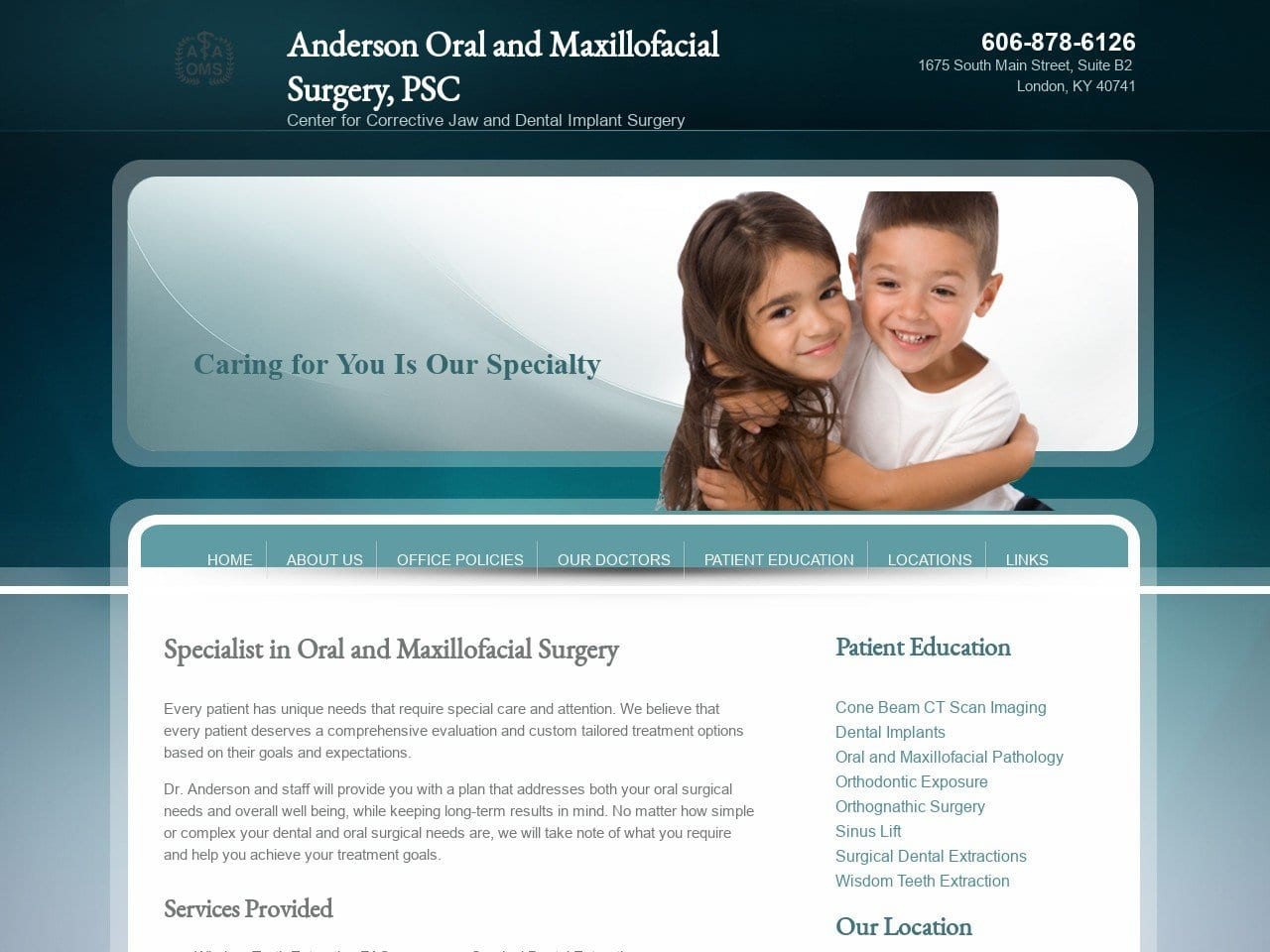 Southeast Oral Maxillofacial Anderson Steven A DDS Website Screenshot from seomsky.com