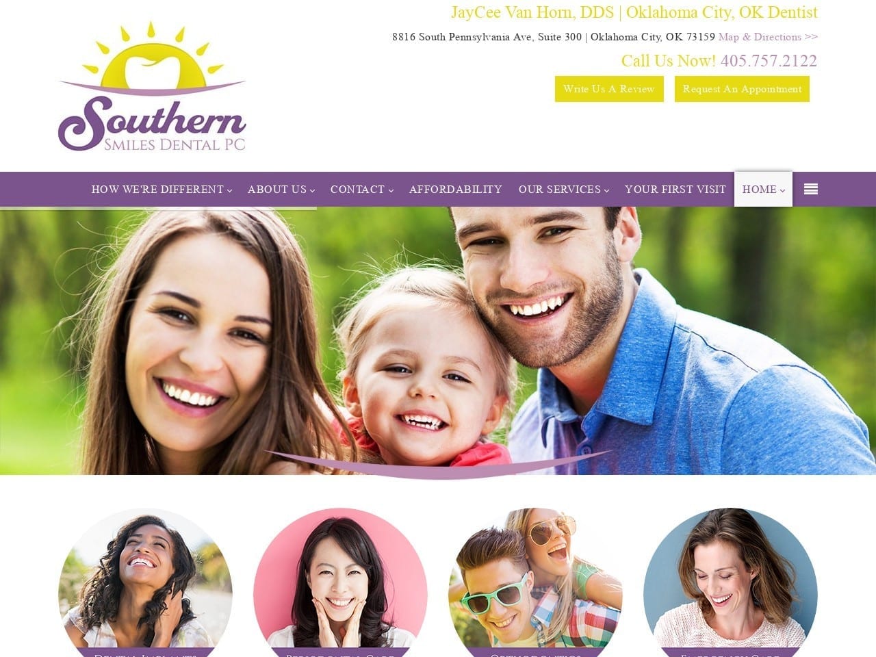 Southern Smiles Dental Website Screenshot from southernsmilesokc.com