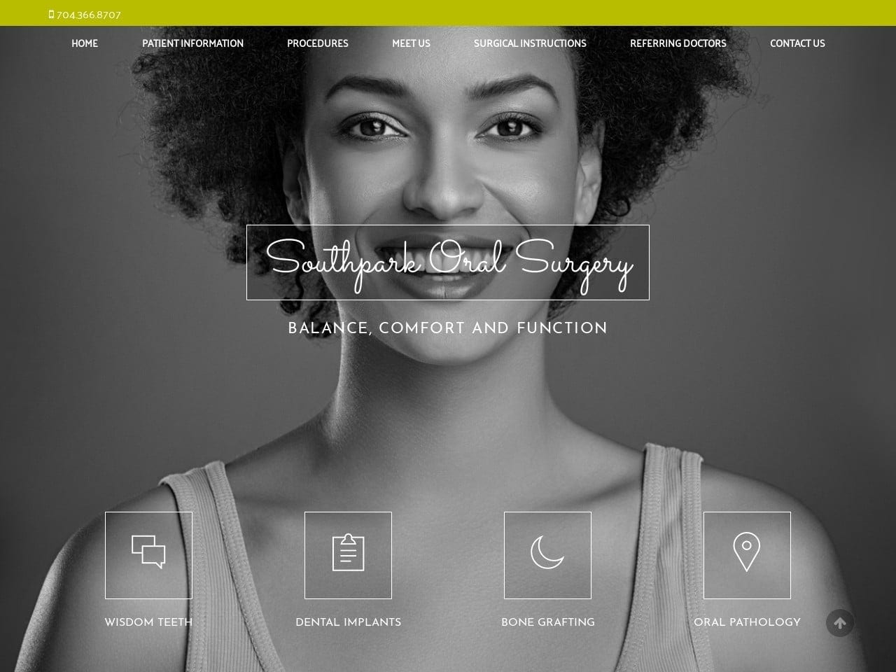 Southpark Oral Surgery Website Screenshot from southparkoralsurgery.com