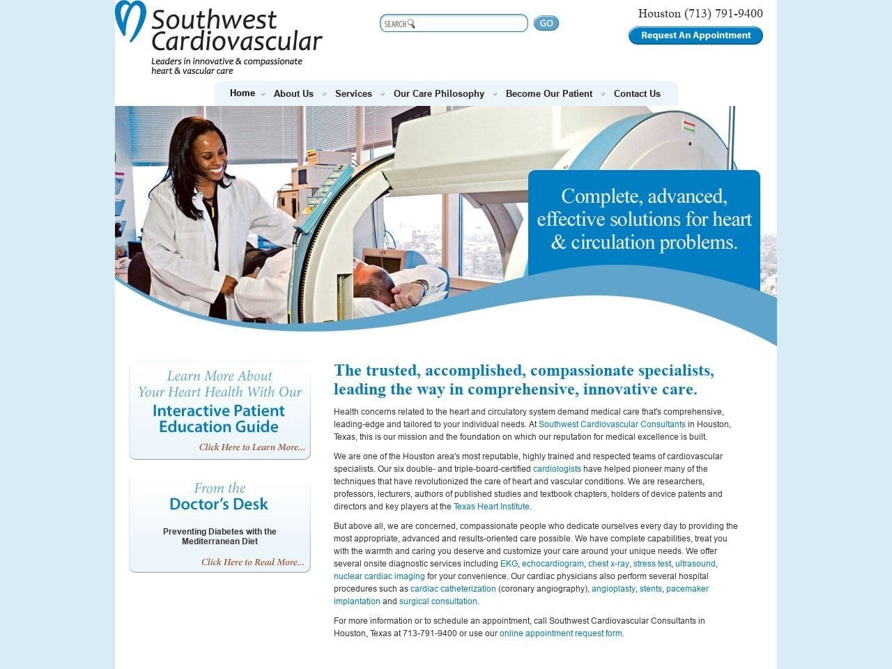Dr. Jorge Guttin MD Website Screenshot from southwestcardio.com